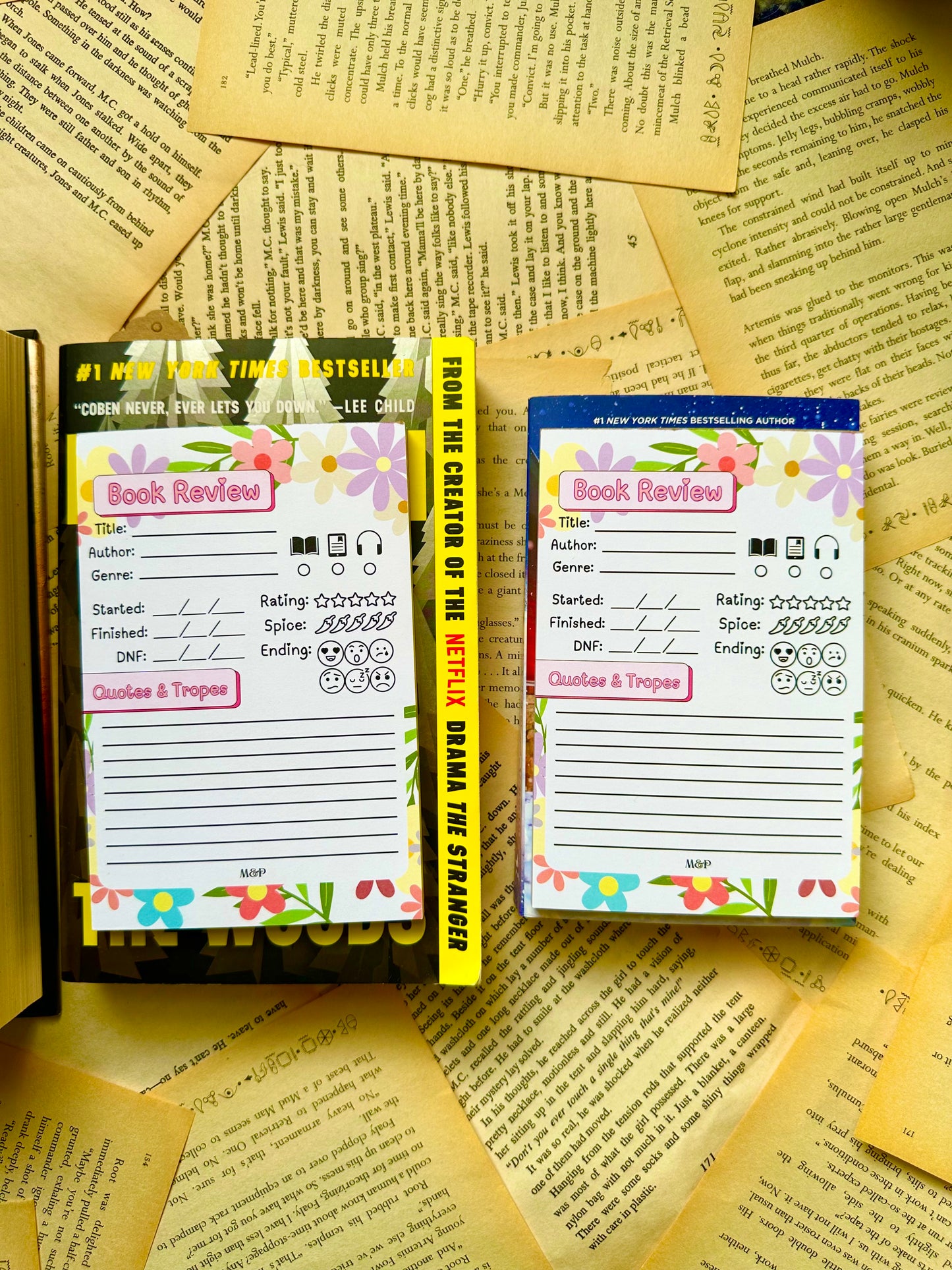 Floral Book Review Notepad